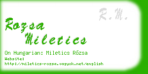 rozsa miletics business card
