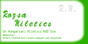 rozsa miletics business card